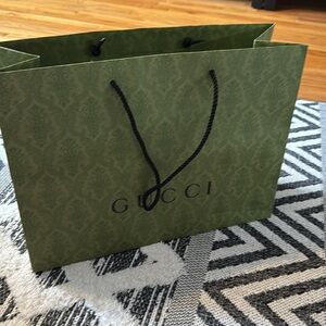 Gucci Green Embossed Large Shopping Bag NEW size 14H x 19W x 7 D